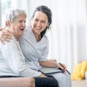 resident in care home with a member of staff