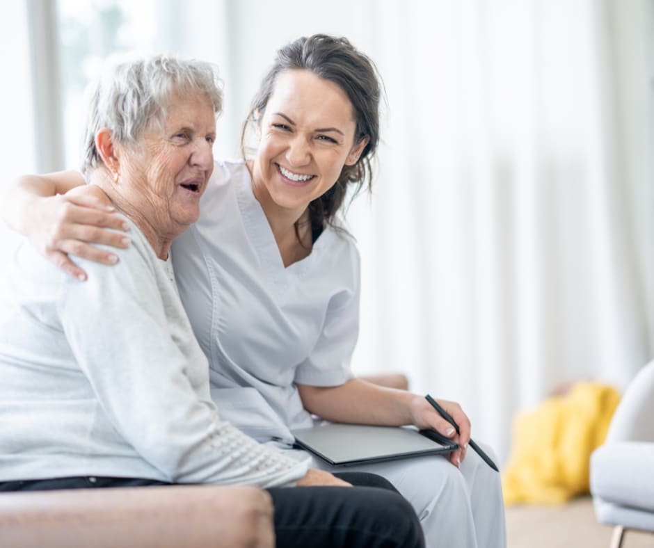 resident in care home with a member of staff